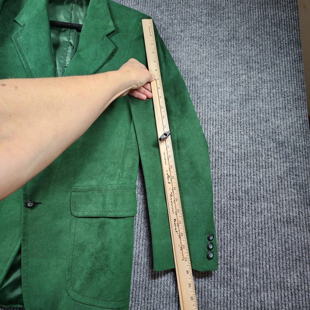 Vintage ClanHall Green Suede Leather Blazer Mens 44 Sport Coat Union Made in USA - Picture 8 of 16